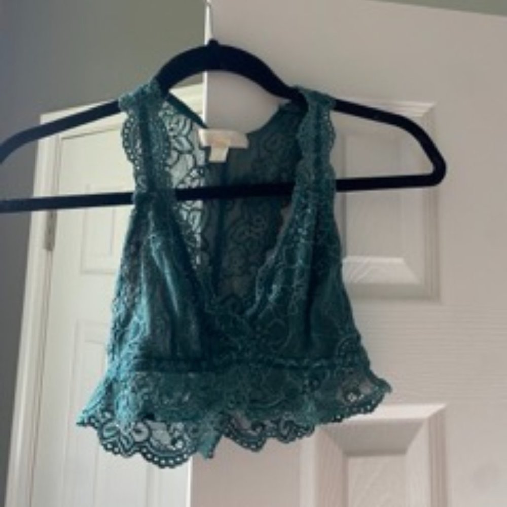 green lace bralette